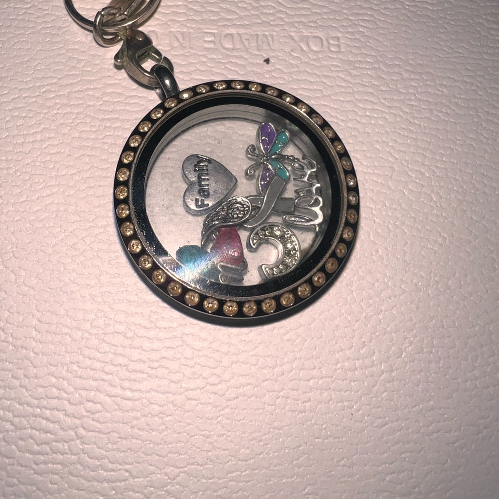 Origami Owl Silver and Gold Family Locket Necklace